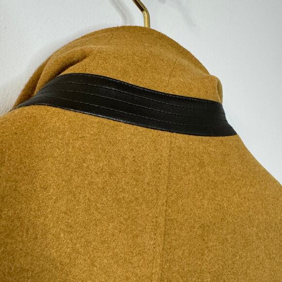 Cole Haan Notch Collar Button Front Wool-Blend Coat Preppy Camel Casual Men's M - Picture 13 of 16